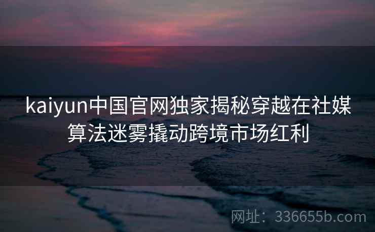 kaiyun中国官网独家揭秘穿越在社媒算法迷雾撬动跨境市场红利 kaiyun中国官网独家揭秘穿越在社媒算法迷雾撬动跨境市场红利
