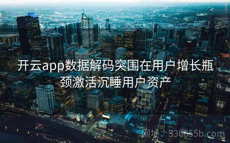 开云app数据解码突围在用户增长瓶颈激活沉睡用户资产