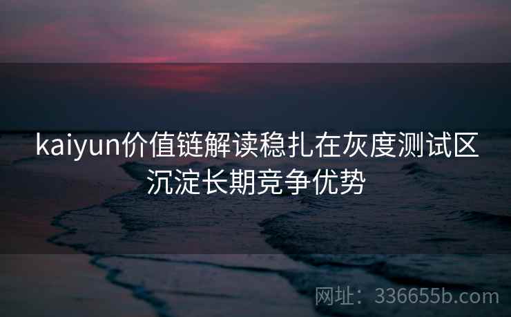 kaiyun价值链解读稳扎在灰度测试区沉淀长期竞争优势