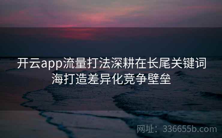 开云app流量打法深耕在长尾关键词海打造差异化竞争壁垒