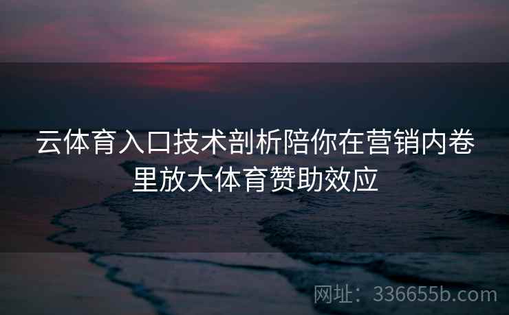 云体育入口技术剖析陪你在营销内卷里放大体育赞助效应